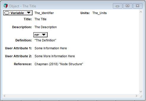 Image of Analytica window showing Object details.